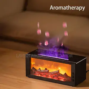 Fireplace Aroma Essential Oil Diffuser With Led Light Remote Control