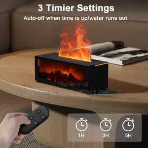 Fireplace Aroma Essential Oil Diffuser With Led Light Remote Control