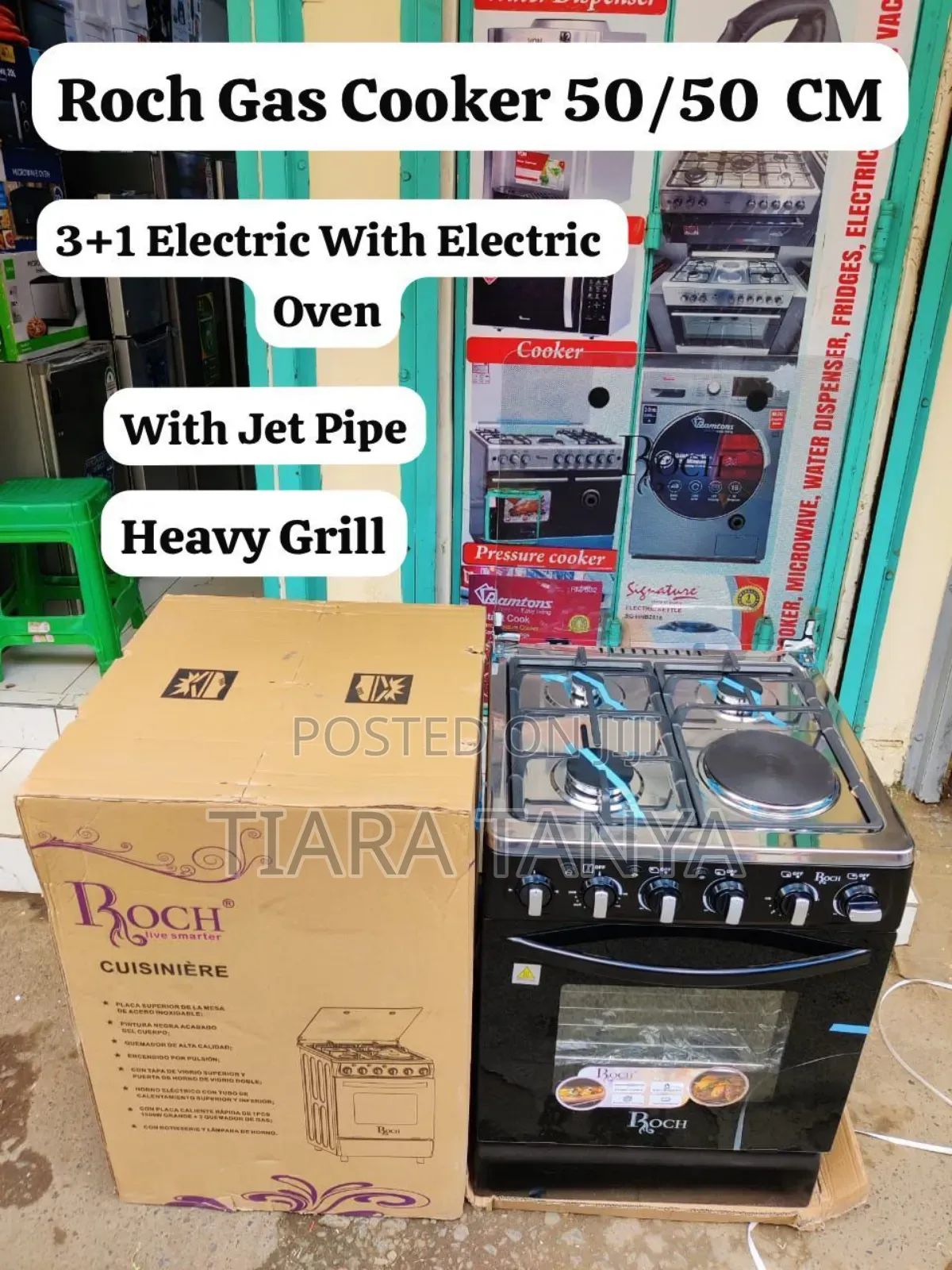 Roch 50 by 50 3+1 Standing Cooker With Electric Oven