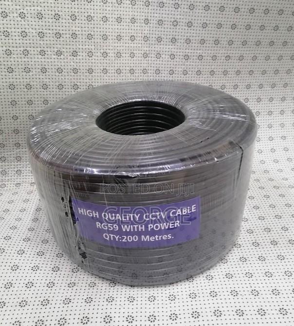Quality CCTV 200m Rg59 Coaxial Cable With Power Reel Black
