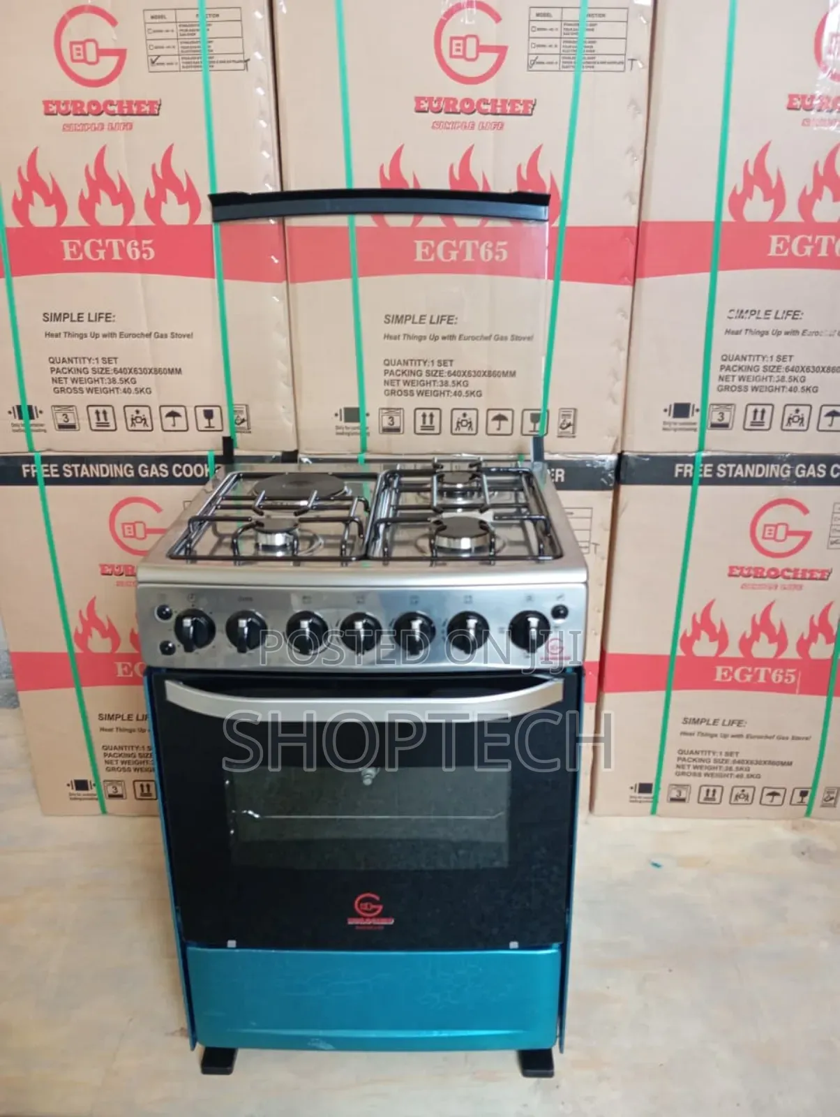 60*65 Eurochef 3 Gas Burner +1 Electric Cooker With Electric Oven