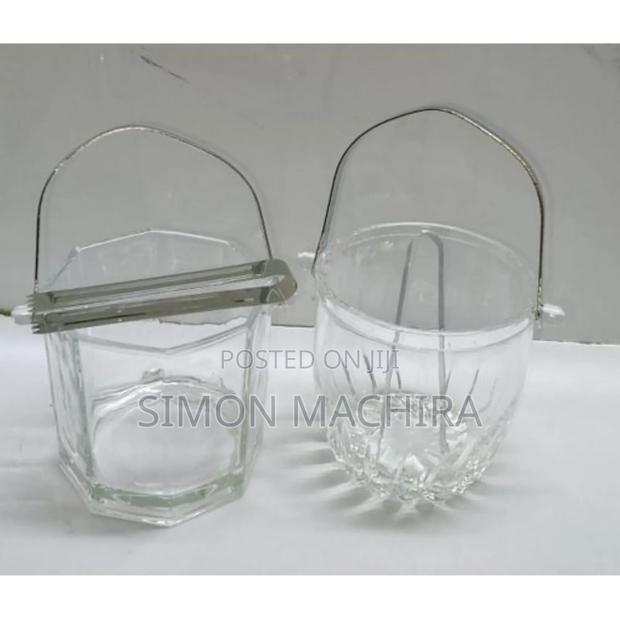 1l Glass Ice Bucket With Tongs - main view