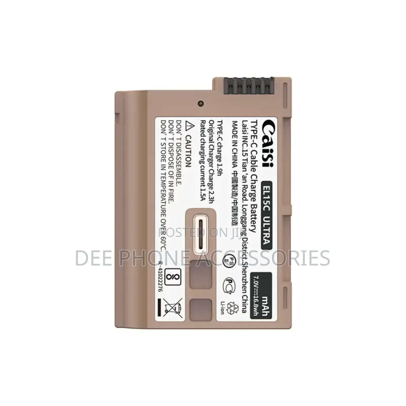 Caisi en El 15c Ultra Type C Rechargeable Camera Battery,
