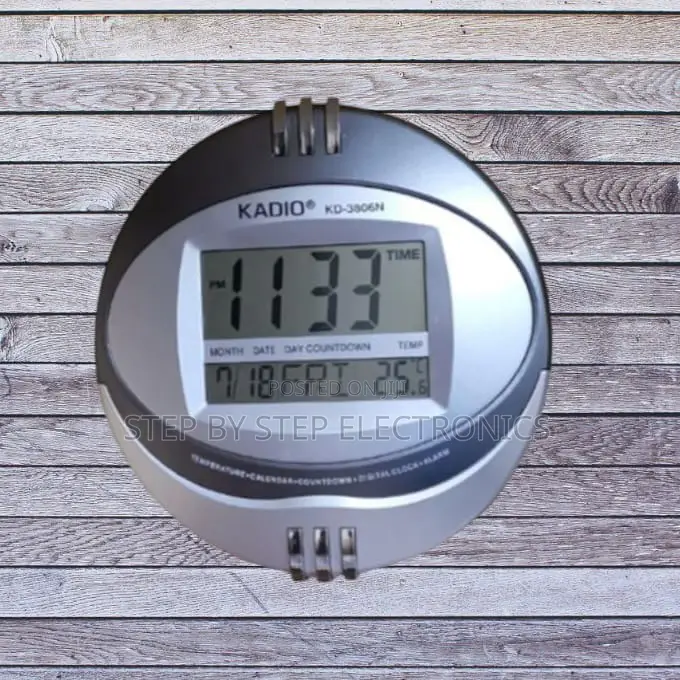 Multi-Function Kadio Digital Round Wall Clock With Alarm and Countdown