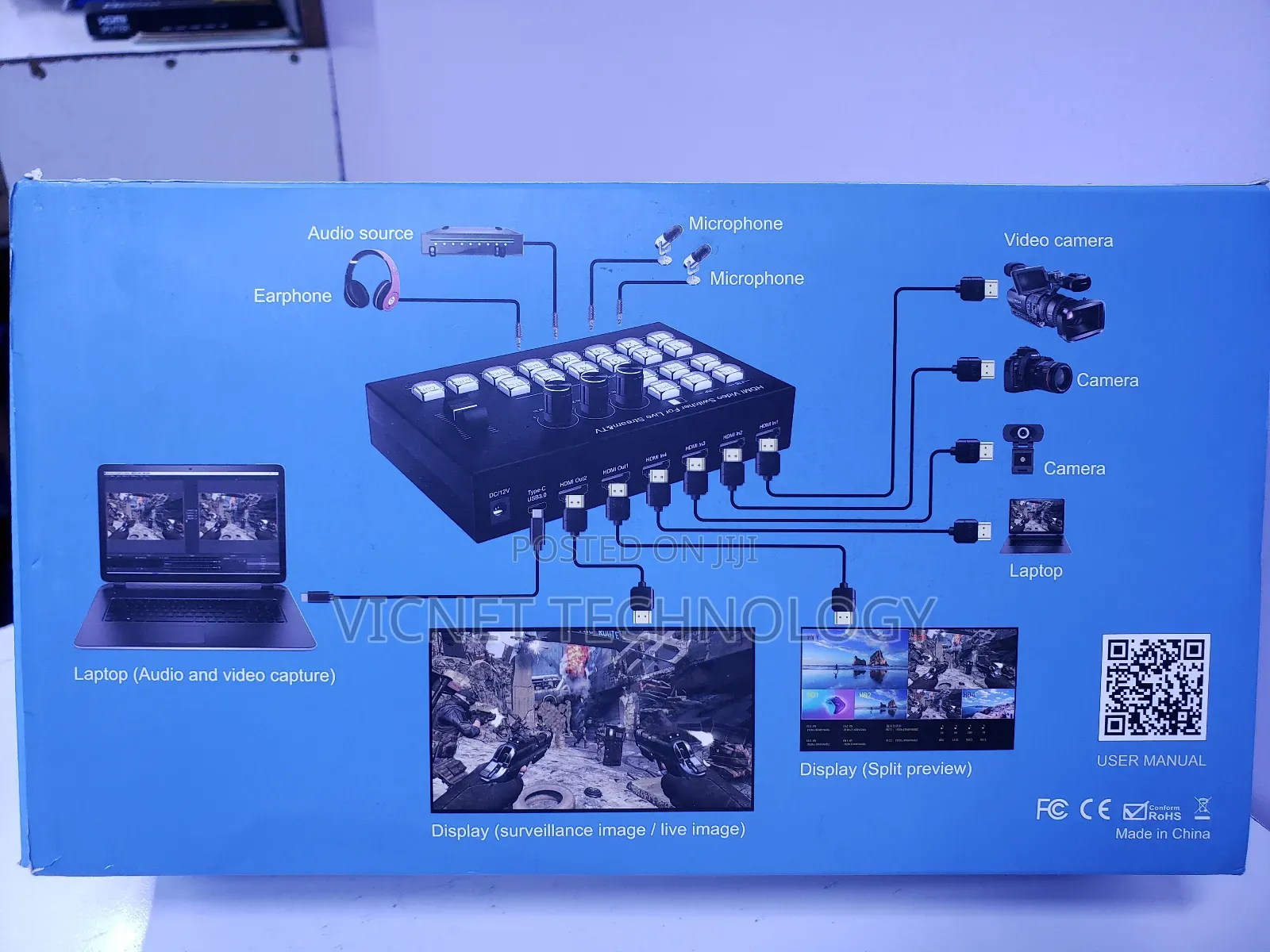 Rs232 ,Hdmi Video Switcher for Live Streaming With Split Preview