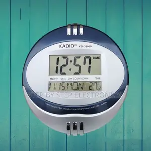 Kadio Digital Wall Clock With Calendar Alarm Thermometer -Round Shape