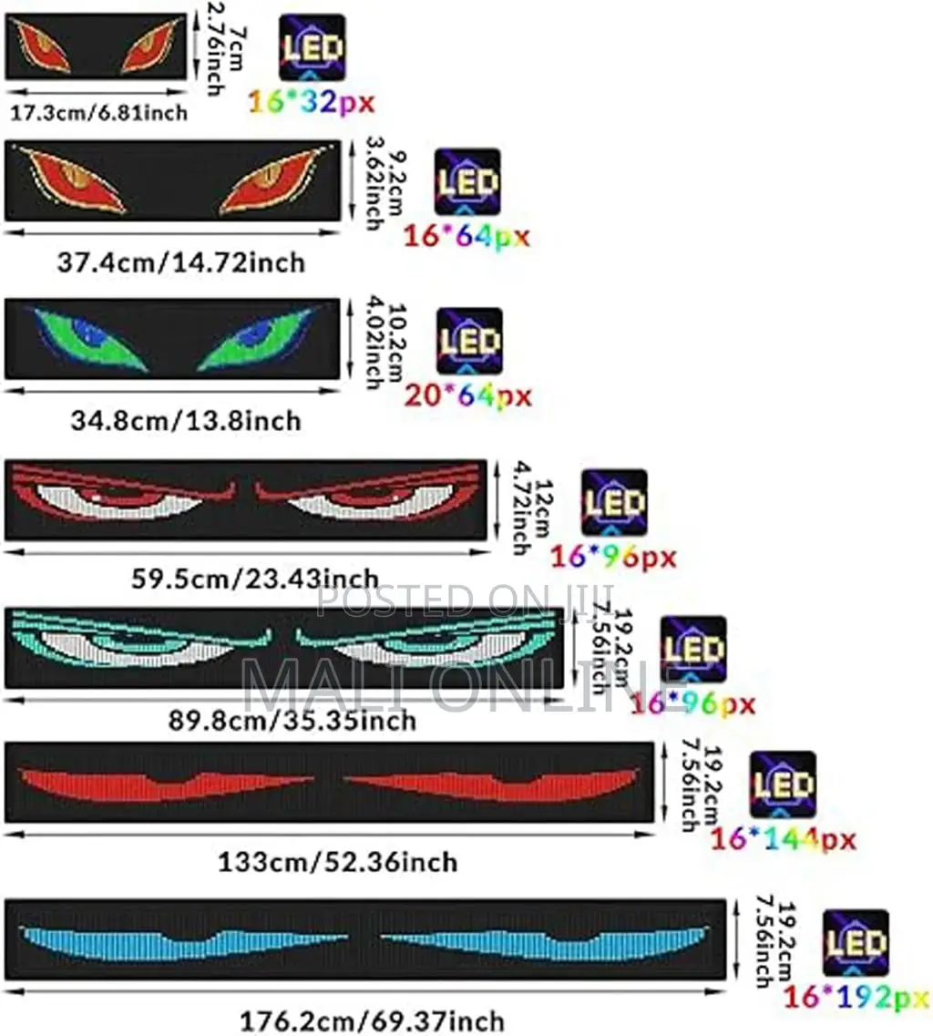 16x144 Devil’S Eye Led Display For Truck & Car Rear Window/Windscreen