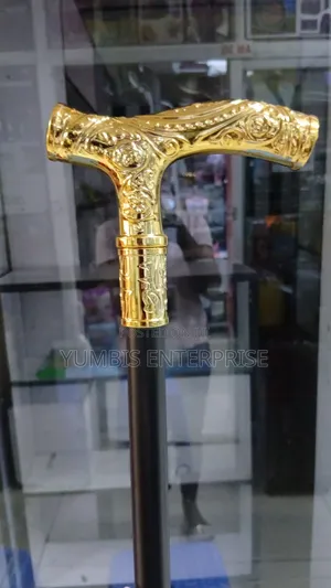 Gold Handles Walking Stick For Event's And Ceremony With Sword
