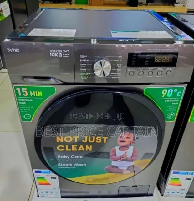 10kg Front Load Washing Machine Syinix Wash and Spin. - main view
