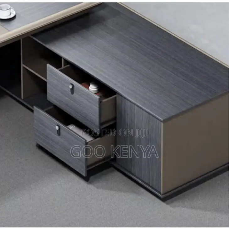 Office Desk; 1.8meter L-Shaped Executive Desk With Lockable Drawers