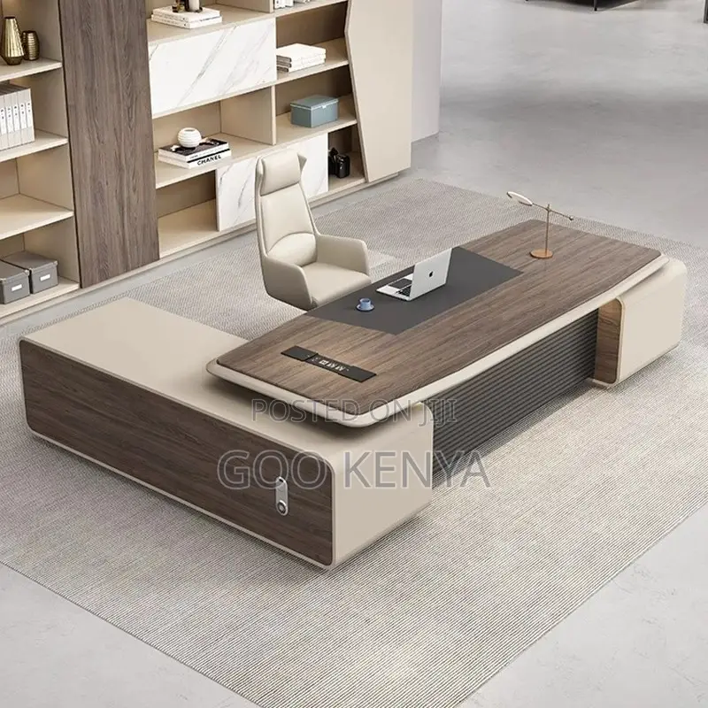 Office Desk; 1.8meter L-Shaped Executive Desk With Lockable Drawers