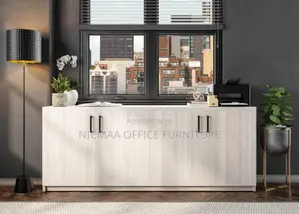 4-Door Wooden Credenza Cabinet