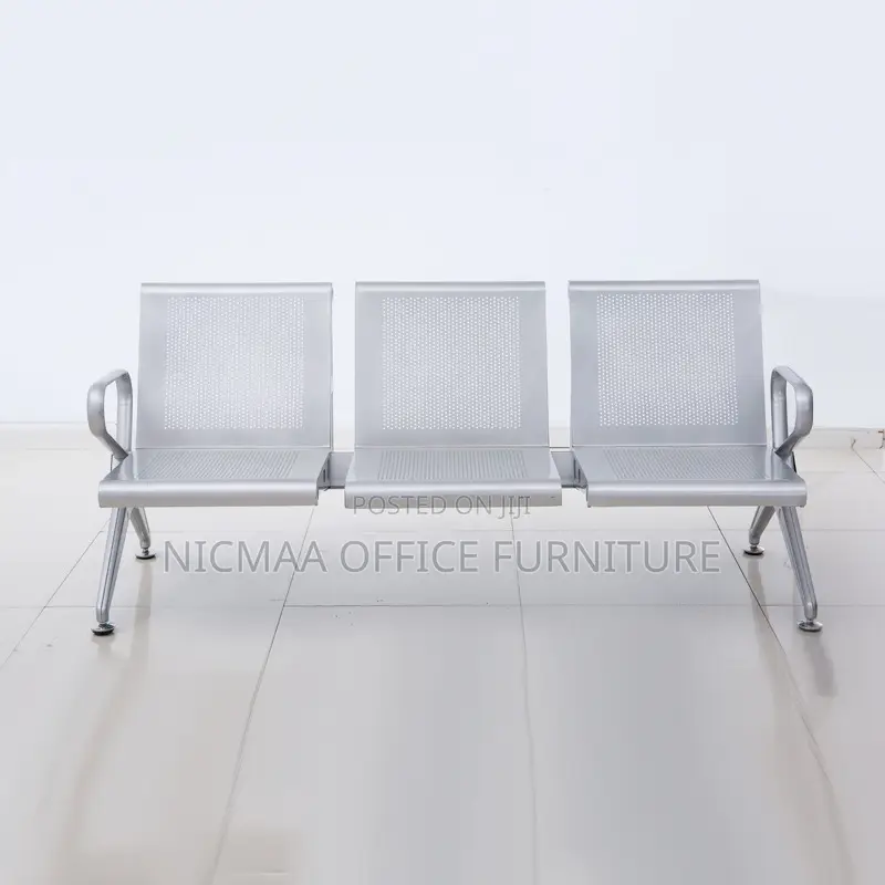 Durable 3-Seater Metal Waiting Bench