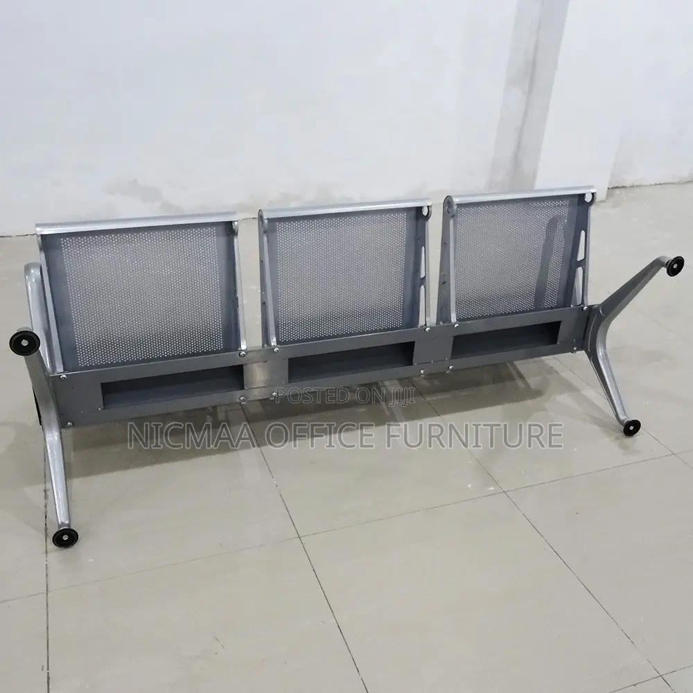 Durable 3-Seater Metal Waiting Bench