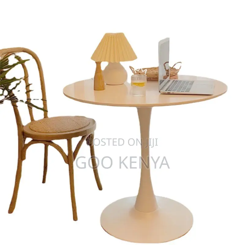 Home Coffee Table; Round Shaped White Marble Balcony and Dining Table