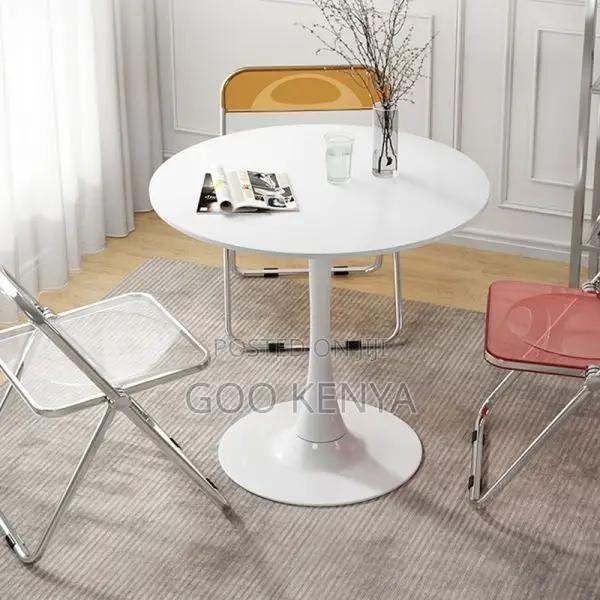 Home Coffee Table; Round Shaped White Marble Balcony and Dining Table