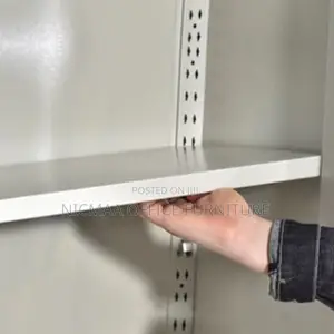 Adjustable Storage Cabinet With Glass Doors