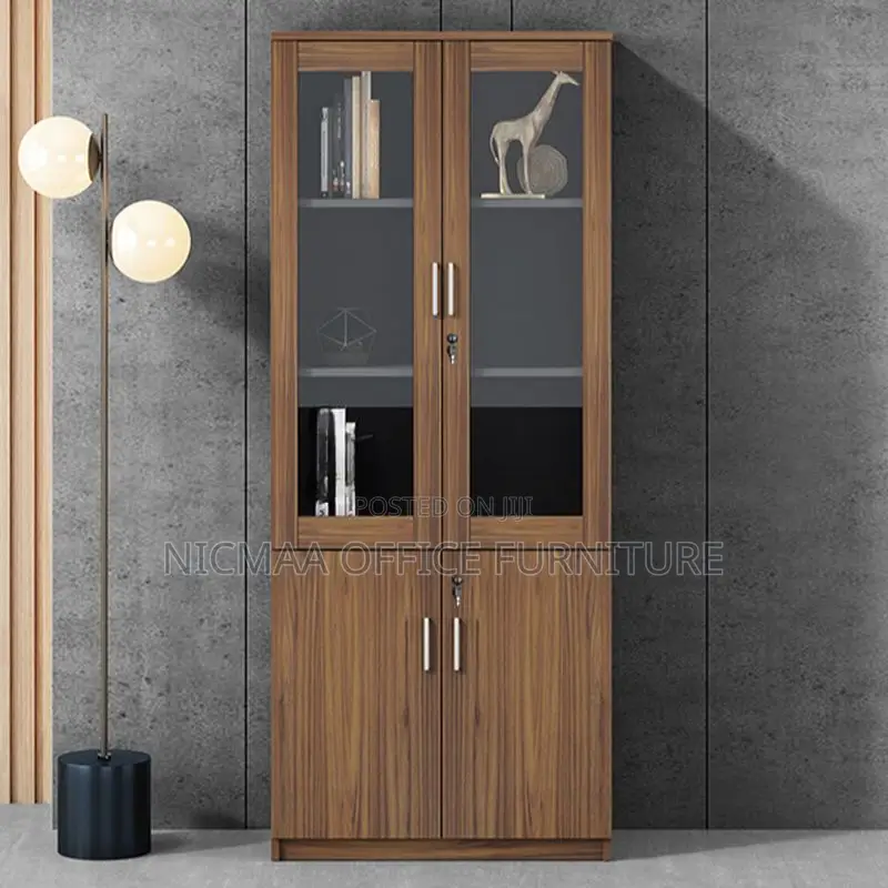 Modern Dual-Type Storage Cabinet With Glass Doors