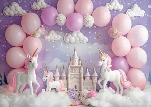 2.1 X 1.5m Vinyl Unicorn Birthday Background in Nairobi