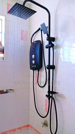 Black Anlabeier Heater + Black Rain Hand Shower – For Salty Water