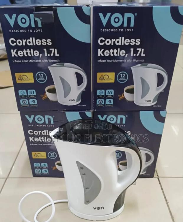 Von (Vskl17bnk) 1.7 Litres Upright Cordless Kettle - Black
