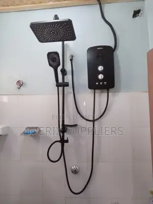Black Anlabeier Heater With Pump + Rain Hand Shower – Salty Water