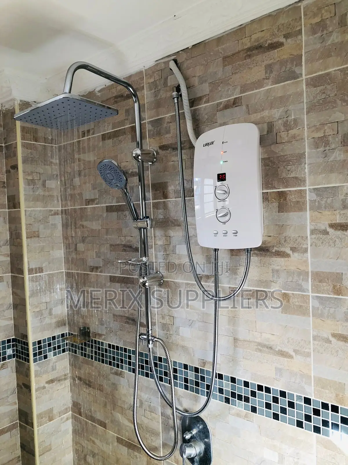 Lirlee Instant Heater With Pump + Rain Hand Shower – Salty Water