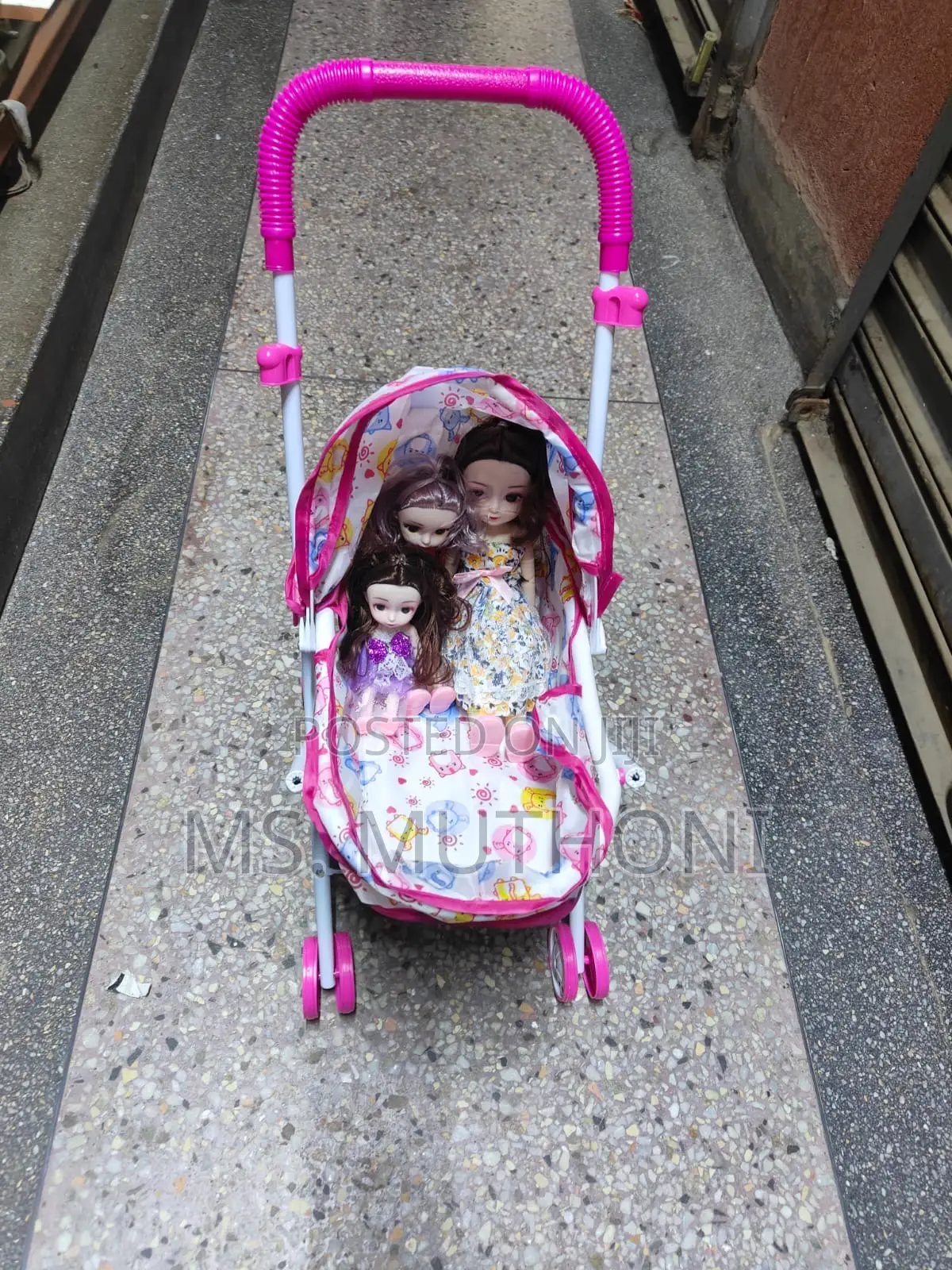 Baby Stroller With 3 Dolls Toy for Small Girls