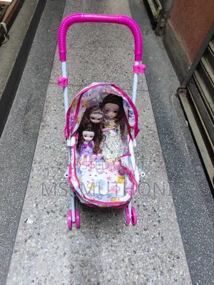 Baby Stroller With 3 Dolls Toy for Small Girls