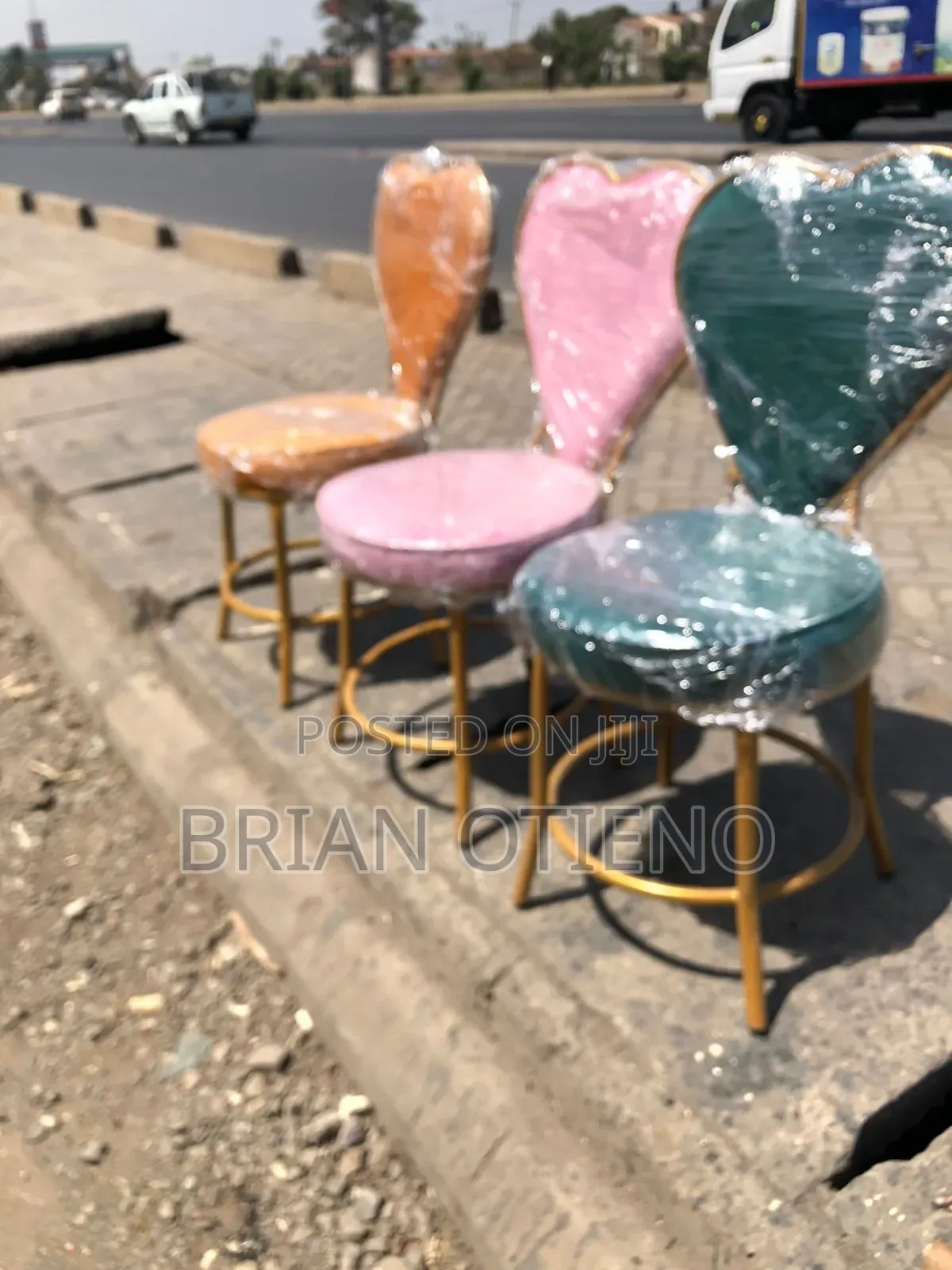 Goldish/ Green/ Purple Love Seats
