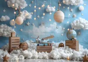 2.1x1.5m Airplane-Themed Birthday Photography Backdrop in Nairobi CBD