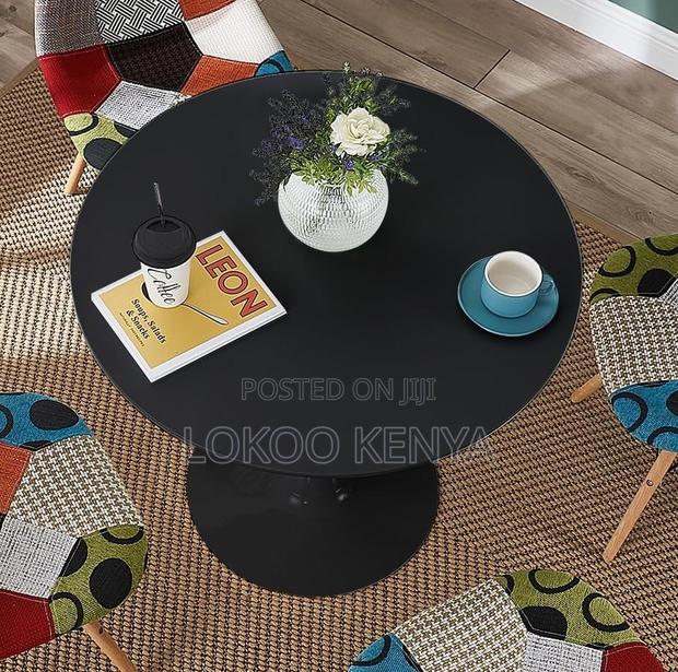 Dining Table : Round Black Marble Restaurant Table - thumbnail 4