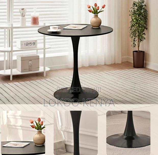 Dining Table : Round Black Marble Restaurant Table - thumbnail 6