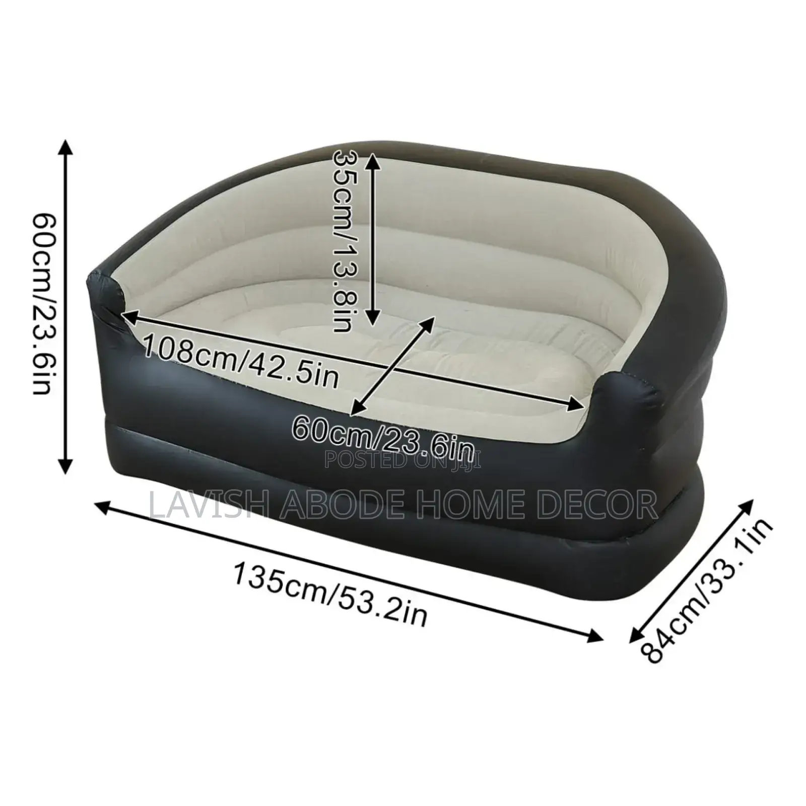 Double Size Inflatable Sofa Seat Comes With a Manual Pumb