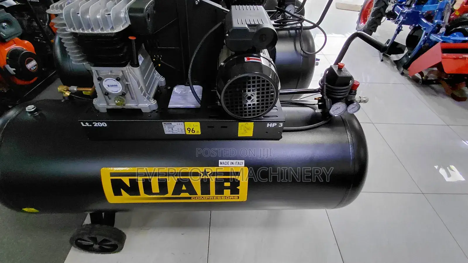Nuair Italian 200l Electric Air Compressor Single Phase.