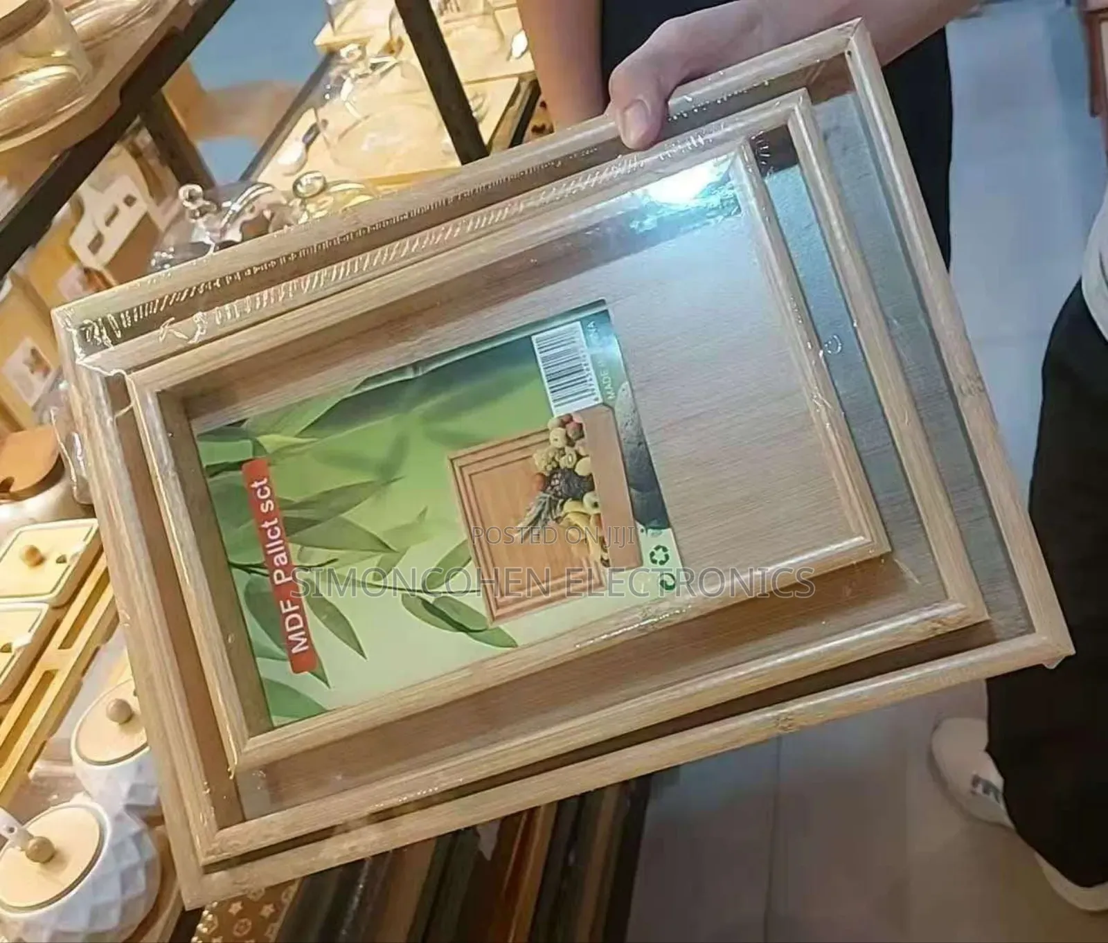 3pcs Bamboo Tray Set
