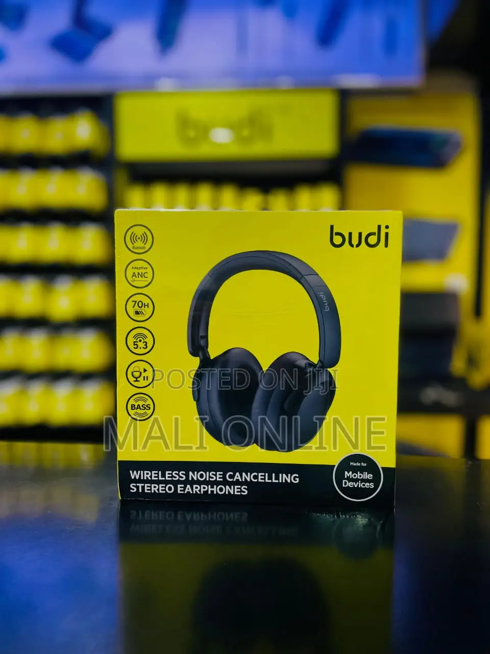 Budi Wireless Noise Cancelling Headphones Bluetooth Over-ear Earphones