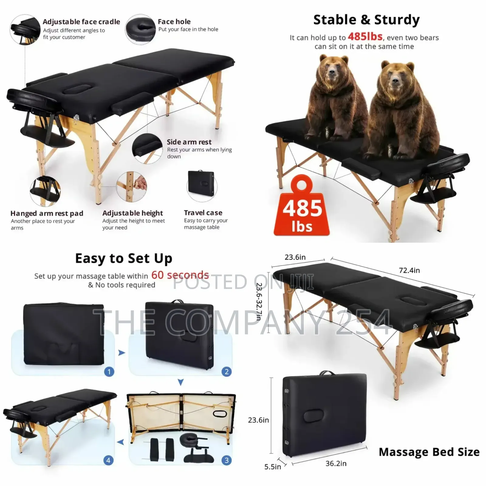 Folding Portable Massage Table Lash Spa Tattoo Facial Cradle