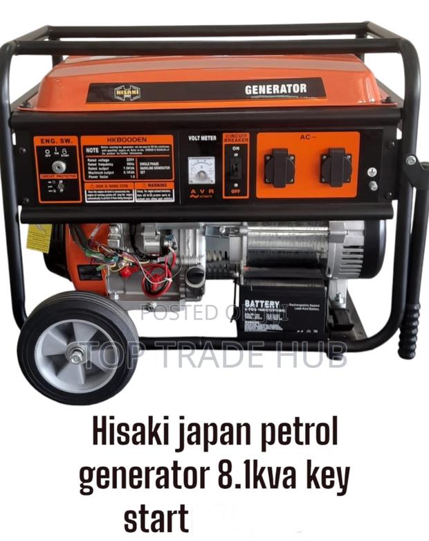 Hisaki Japan Hk8000en Petrol Generator 8.1kva With Wheels And Handles