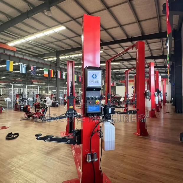 Sunshine Italy Red Car Two Post Lift Machine 5tonne. - thumbnail 2