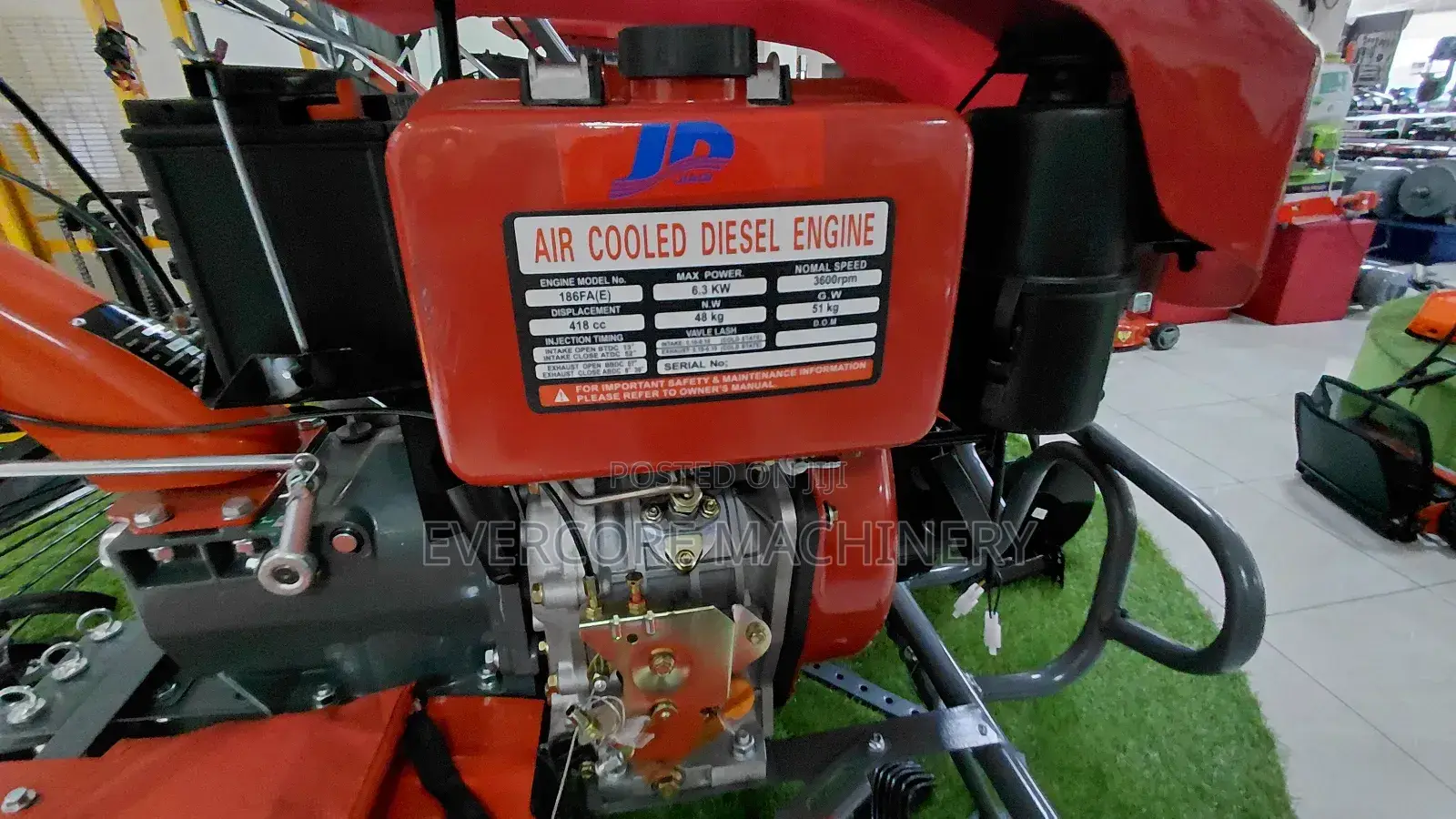Jd Aircooled 186fa Diesel Power Tiller With All Accessories.