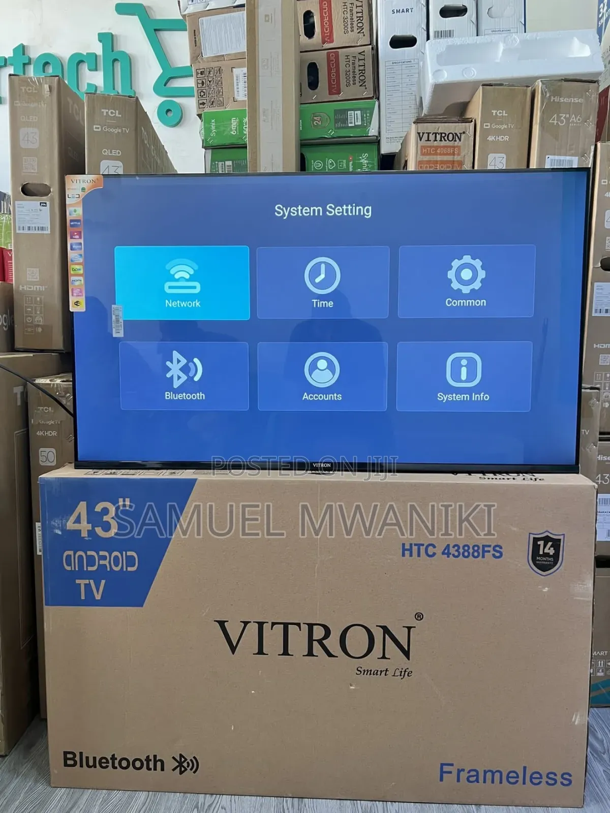 Vitron 43′′ Smart Android Frameless Tv Latest Model With Bluetooth