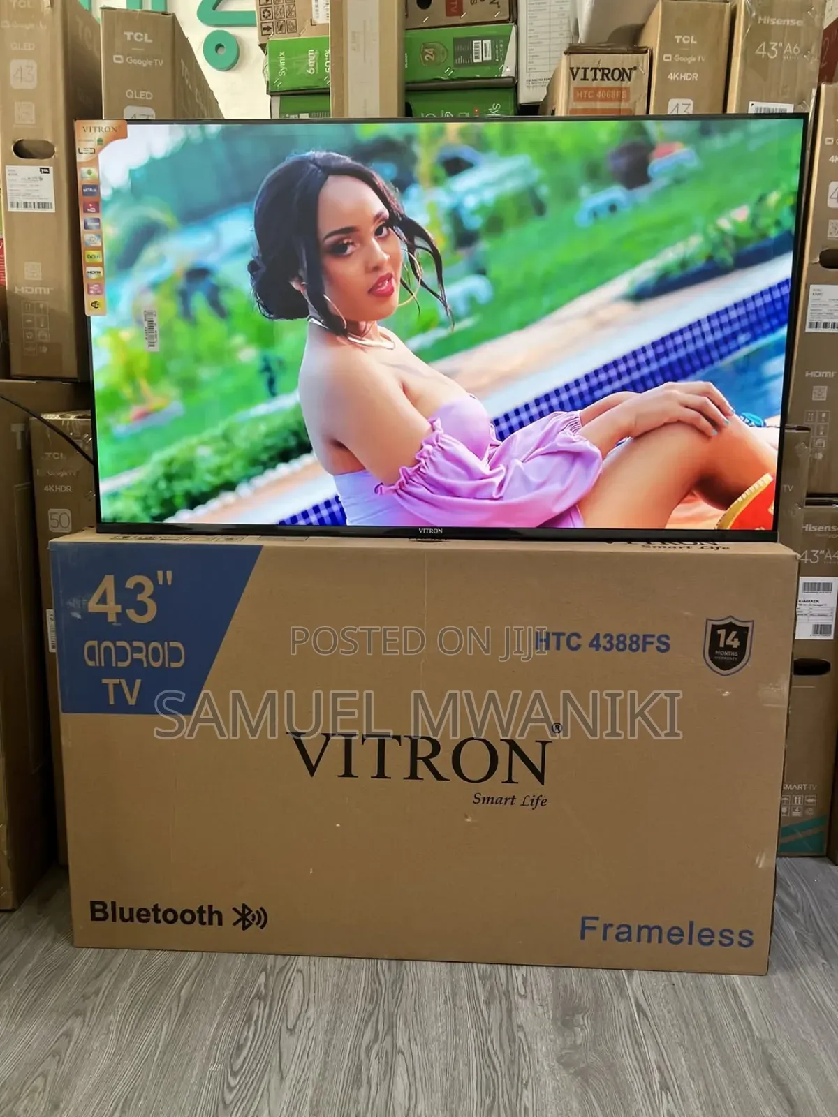 Vitron 43′′ Smart Android Frameless Tv Latest Model With Bluetooth
