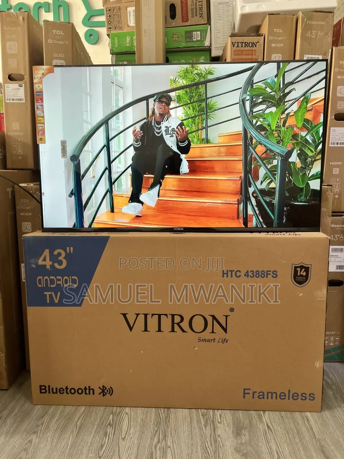 Vitron 43′′ Smart Android Frameless Tv Latest Model With Bluetooth