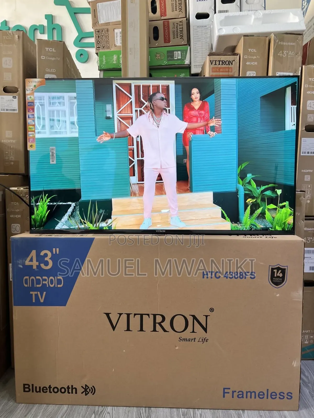 Vitron 43′′ Smart Android Frameless Tv Latest Model With Bluetooth