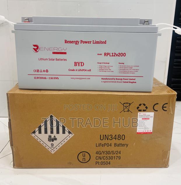 R Energy Lifepo4 Lithium Solar Battery 12v 200ah 2.56kwh - main view