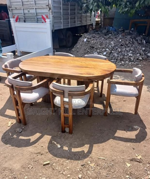 Super Clear Mahogany Modern 6seater Dining Tables - main view