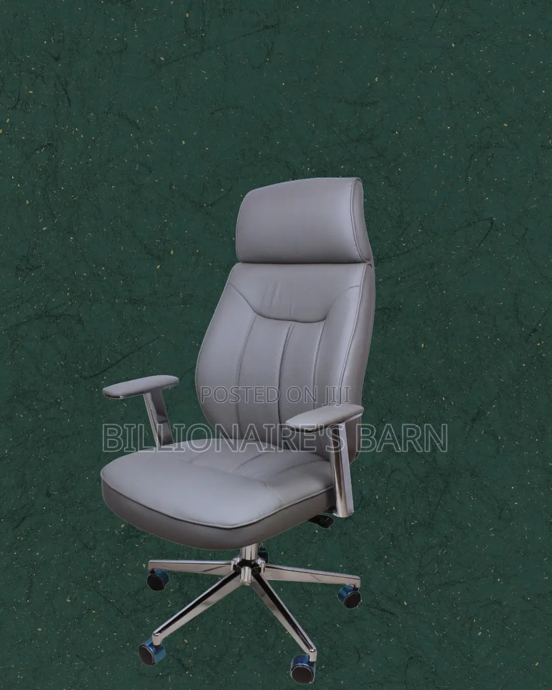 Grey Executive Leather Office Chair (Orthopedic) — Restocked!