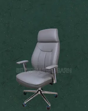Grey Executive Leather Office Chair (Orthopedic) — Restocked!