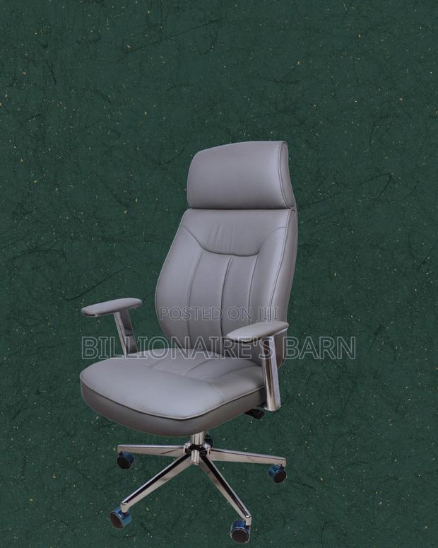 Grey Executive Leather Office Chair (Orthopedic) — Restocked! - thumbnail 3